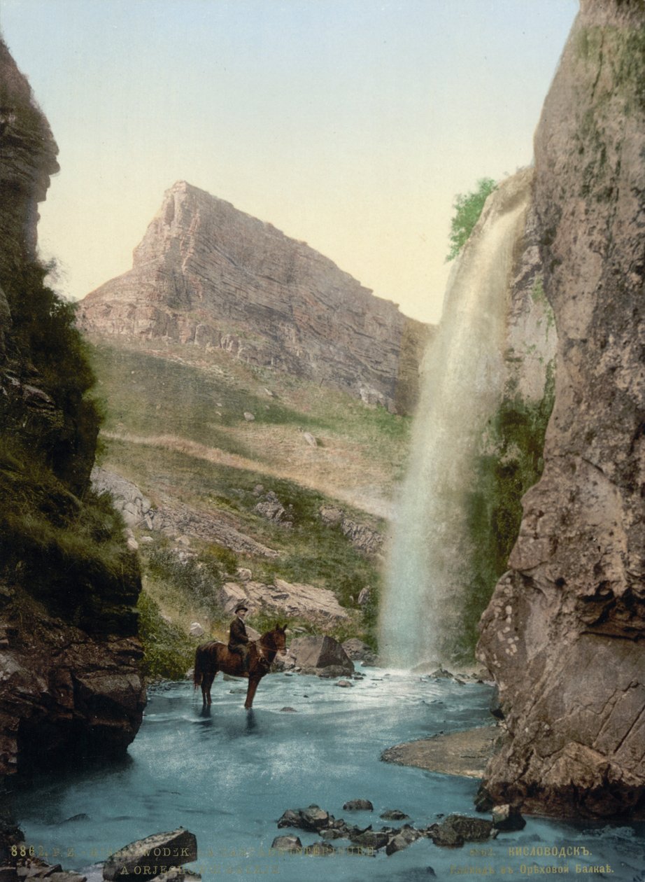 Vesiputous lähellä Kislovodskia, Venäjä, c1895 tekijältä Unbekannt