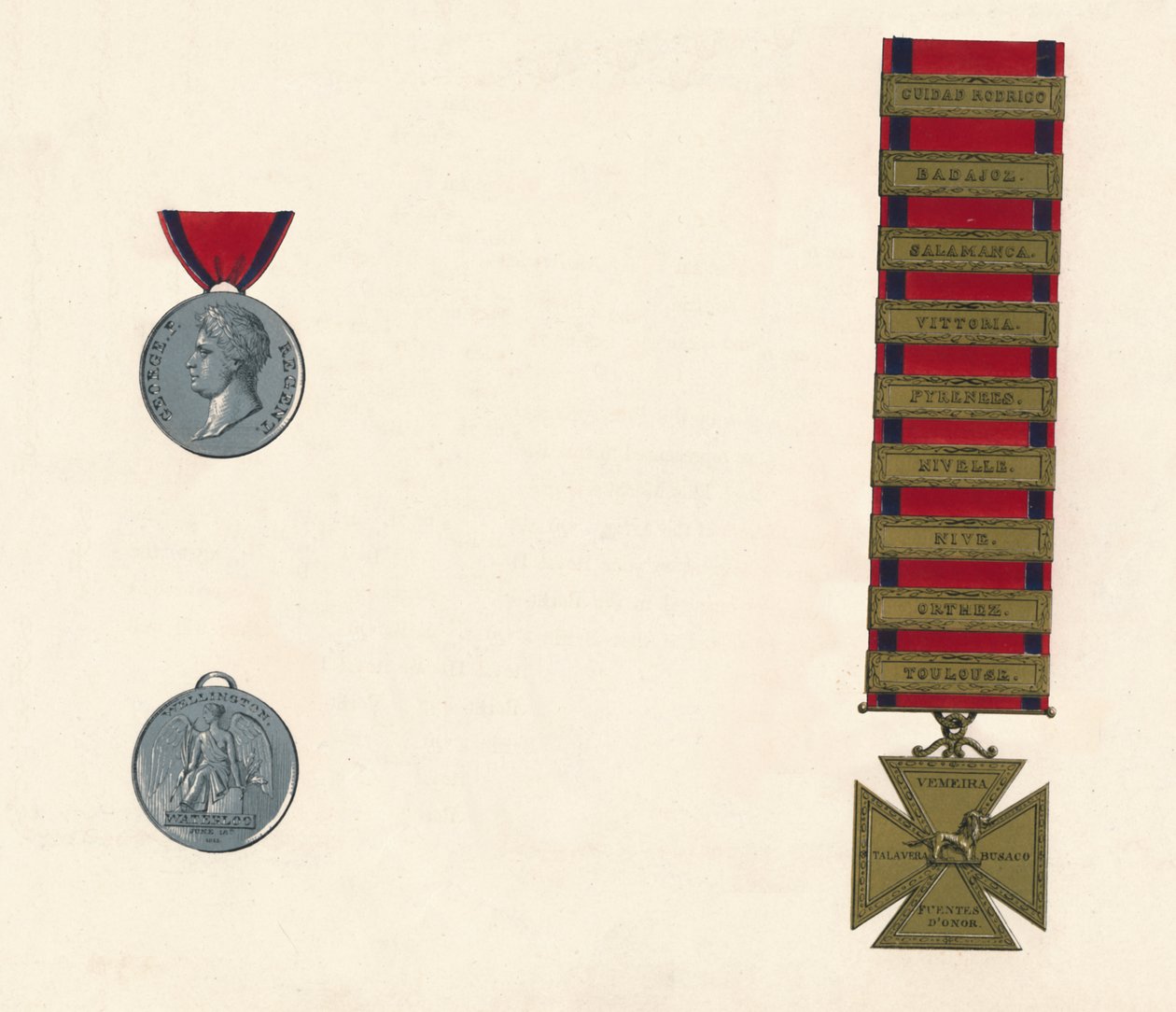 Waterloo & Military General Service -mitali 1793-1814, 1800-luku tekijältä Unbekannt