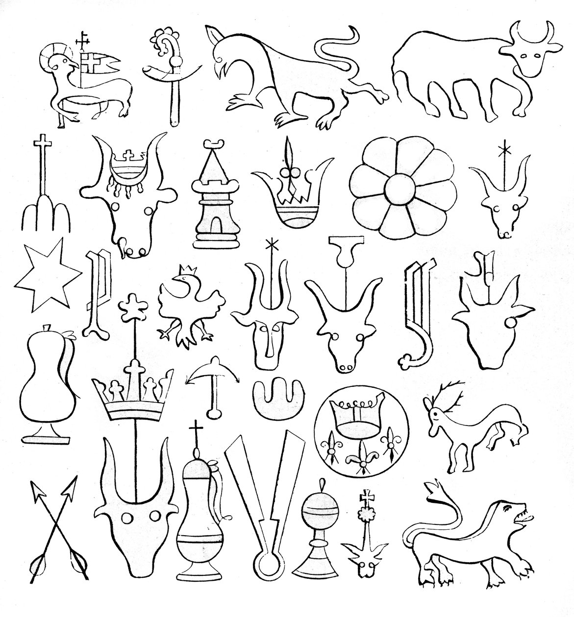 Vesileimat paperille, 1300-1500-luku, 1870 tekijältä Unbekannt