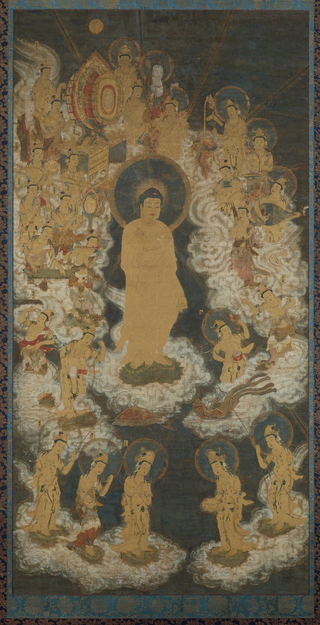Tervetuloa Amidan ja Bodhisattvojen syntyperä, 1300-luvun loppu. tekijältä Unbekannt