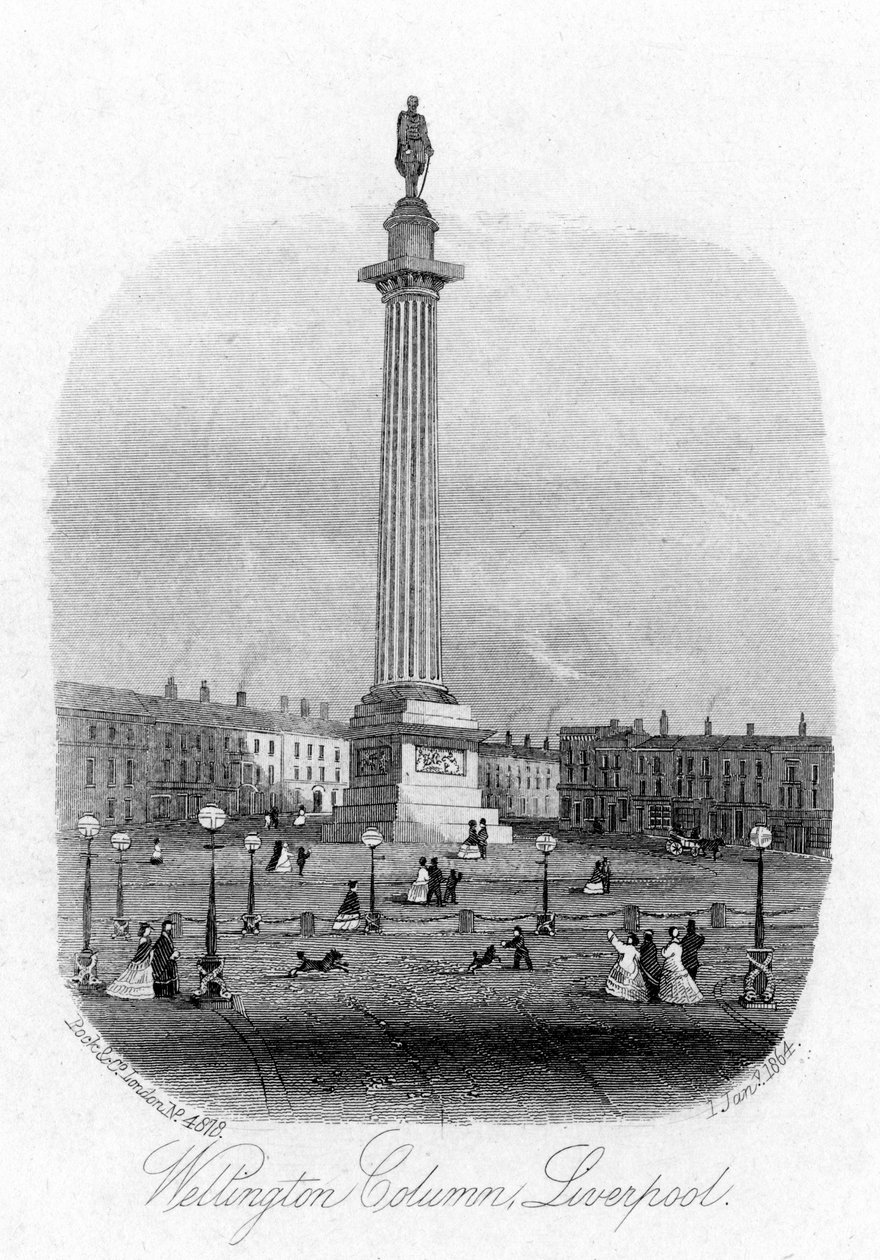 Wellingtonin pylväs, Liverpool, 1864 tekijältä Unbekannt