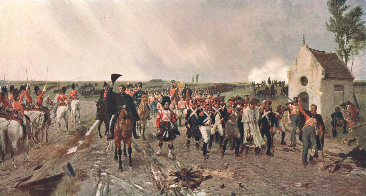 Wellingtons March Quatre Brasista Waterlooon, 1815, c1878, c1902. tekijältä Unbekannt