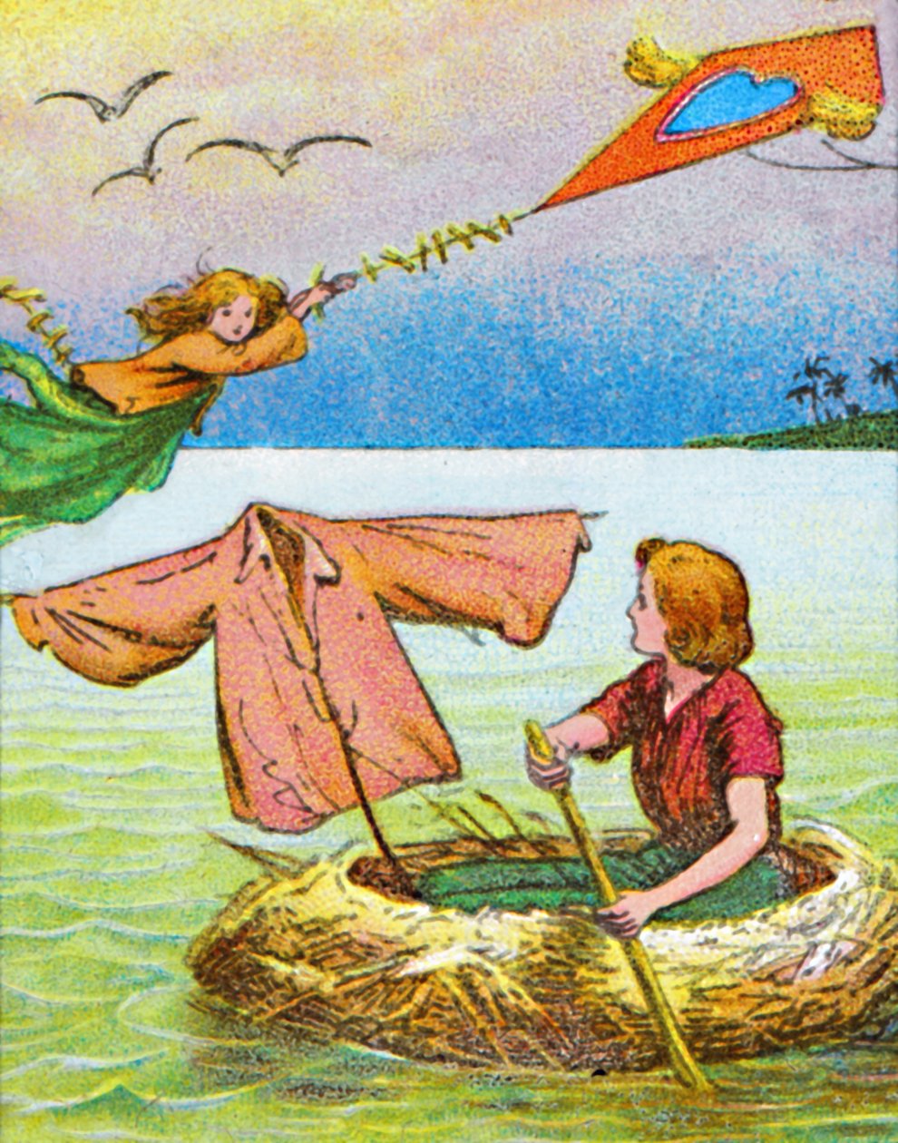 Wendy ja Peter pakenevat vuonna 1905. tekijältä Unbekannt