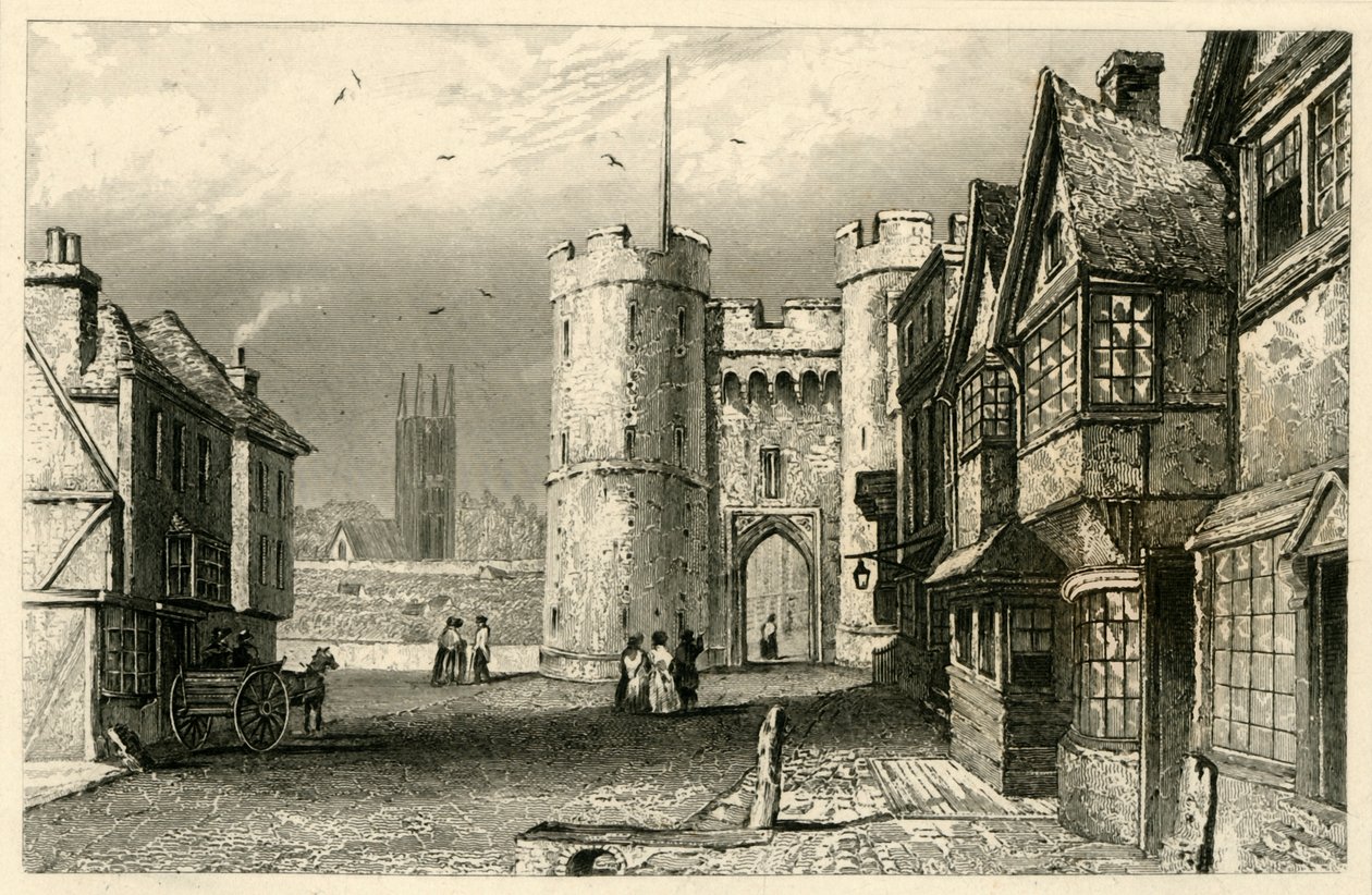 West Gate, Canterbury, Kent, 1845. tekijältä Unbekannt