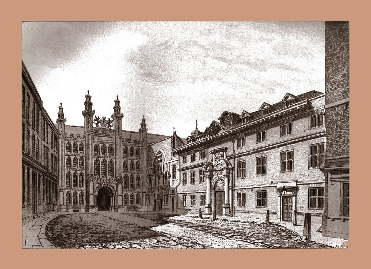 West View of Guildhall Chapel ja Blackwell Hall, 1886 tekijältä Unbekannt