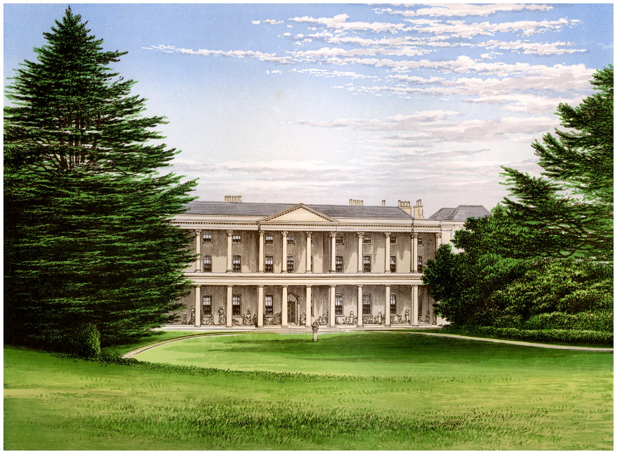 West Wycombe House, Buckinghamshire, Baronet Dashwoodin koti, vuodelta 1880 tekijältä Unbekannt