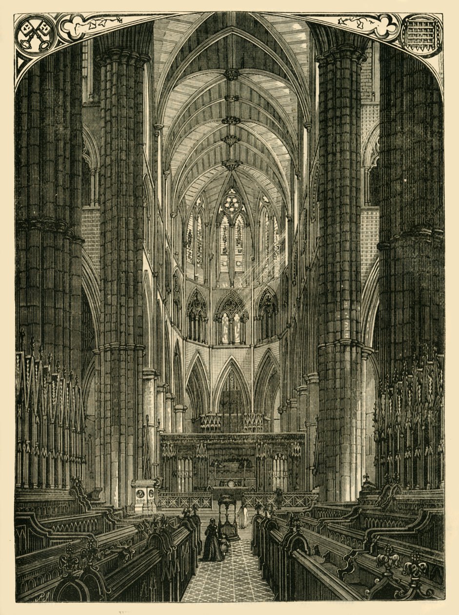 Westminster Abbey: Kuoron sisätilat, 1881. tekijältä Unbekannt