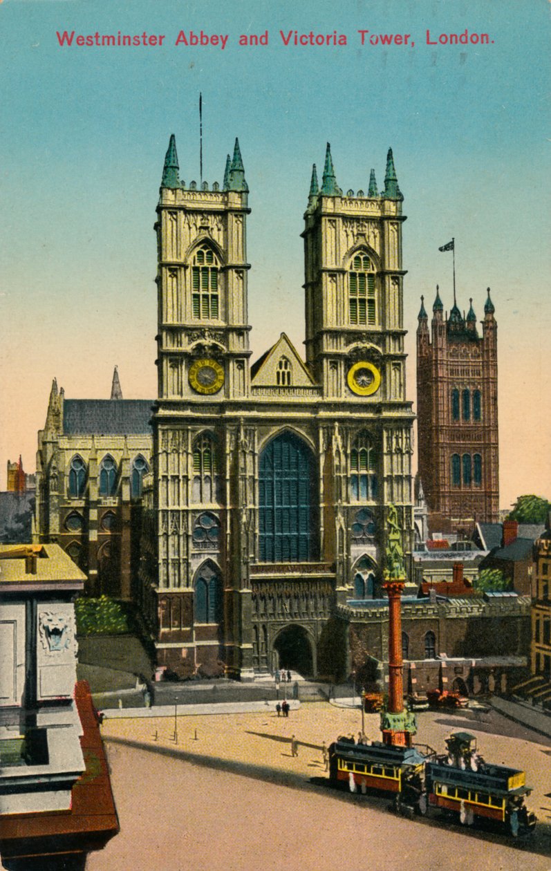 Westminster Abbey ja Victoria Tower, Lontoo, vuodelta 1930 tekijältä Unbekannt