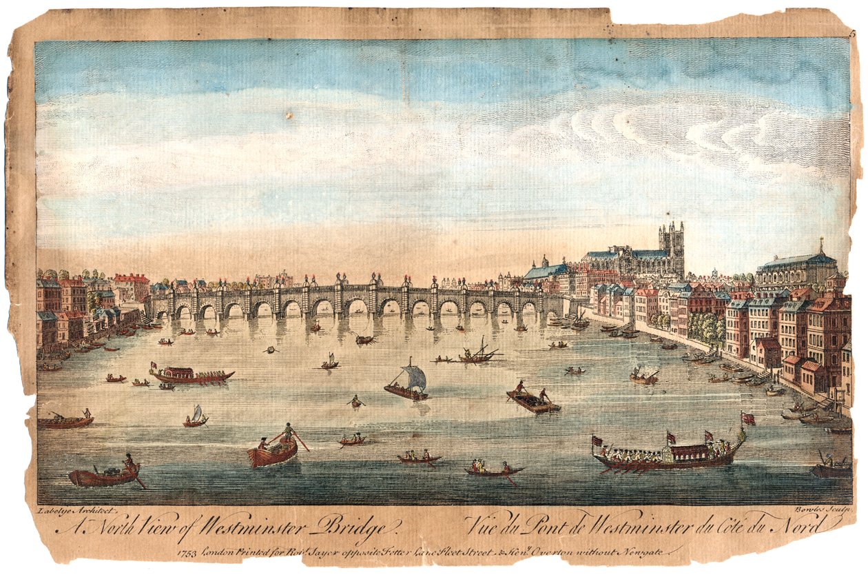 Westminster Bridge, Lontoo, 1753 tekijältä Unbekannt