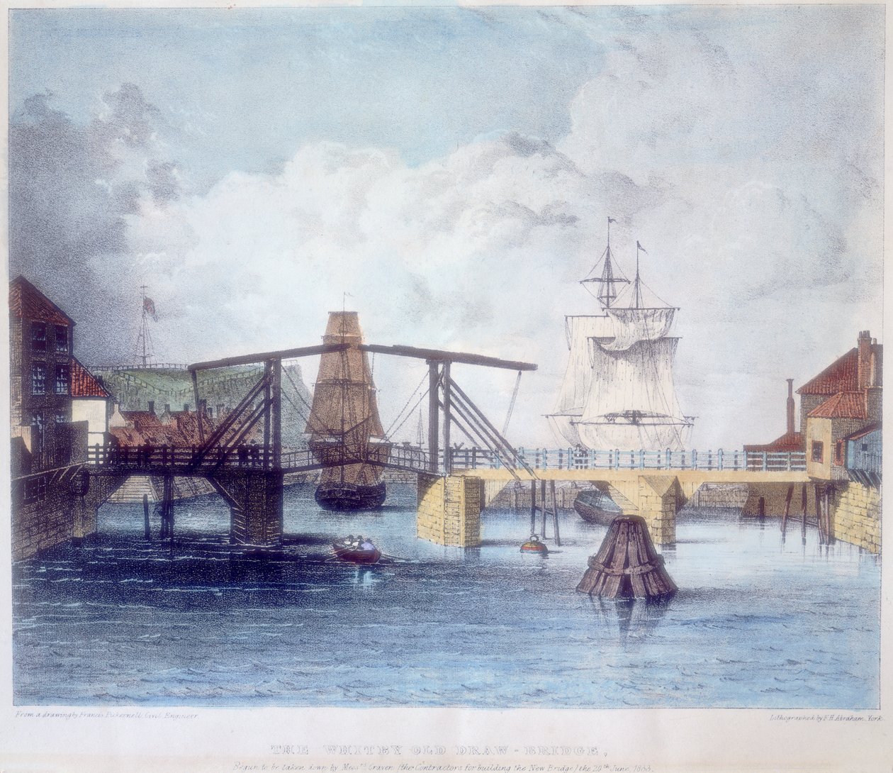 Whitbyn satama, Yorkshire, Esk-joen suulla, c1833 tekijältä Unbekannt