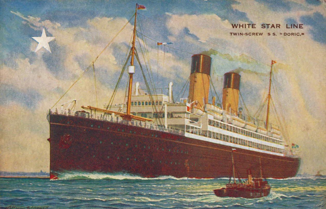White Star Line. Twin-Screw S.S. Doric., 1920-luku. tekijältä Unbekannt