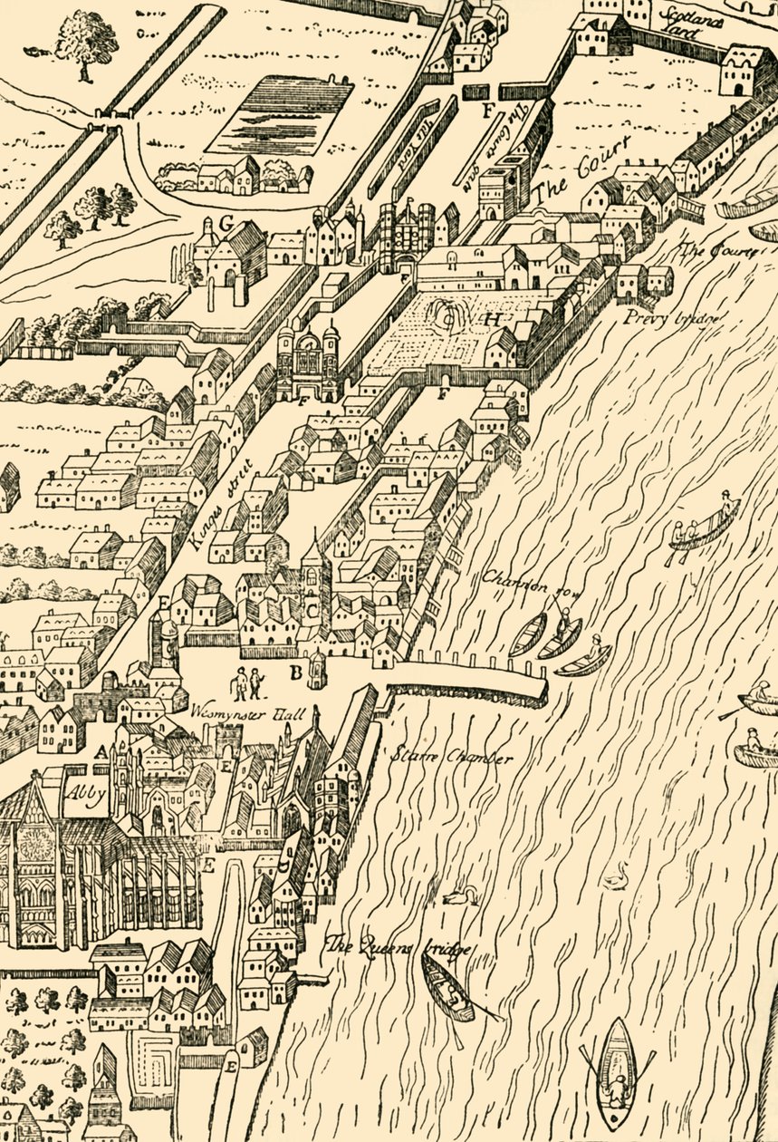 Whitehall ja Westminster. Aggasin kartalta, 1881. tekijältä Unbekannt