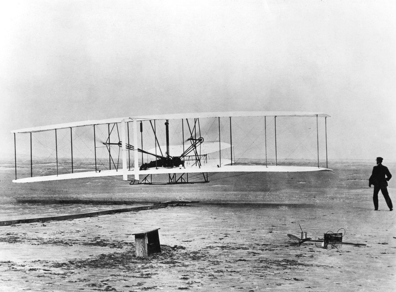 Wilbur ja Orville Wright ja ensimmäinen moottorilento, Pohjois-Carolina, 17. joulukuuta 1903 tekijältä Unbekannt