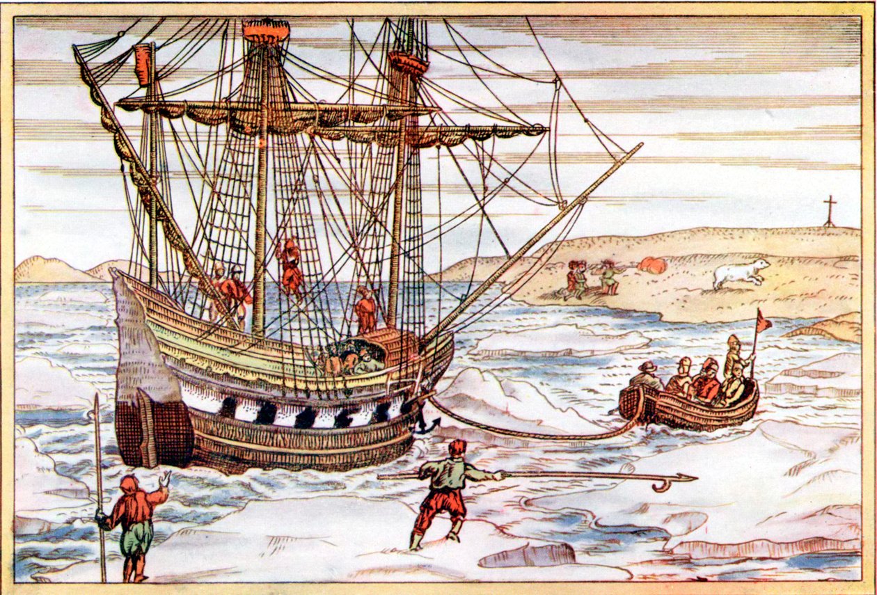 Willem Barents laiva arktisen jään keskellä, 1594-1597 tekijältä Unbekannt