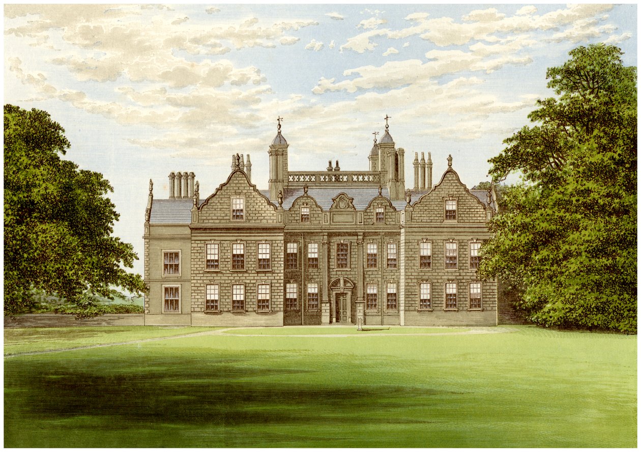 Willesley Hall, Derbyshire, Loudounin jaarlin koti, vuodelta 1880 tekijältä Unbekannt