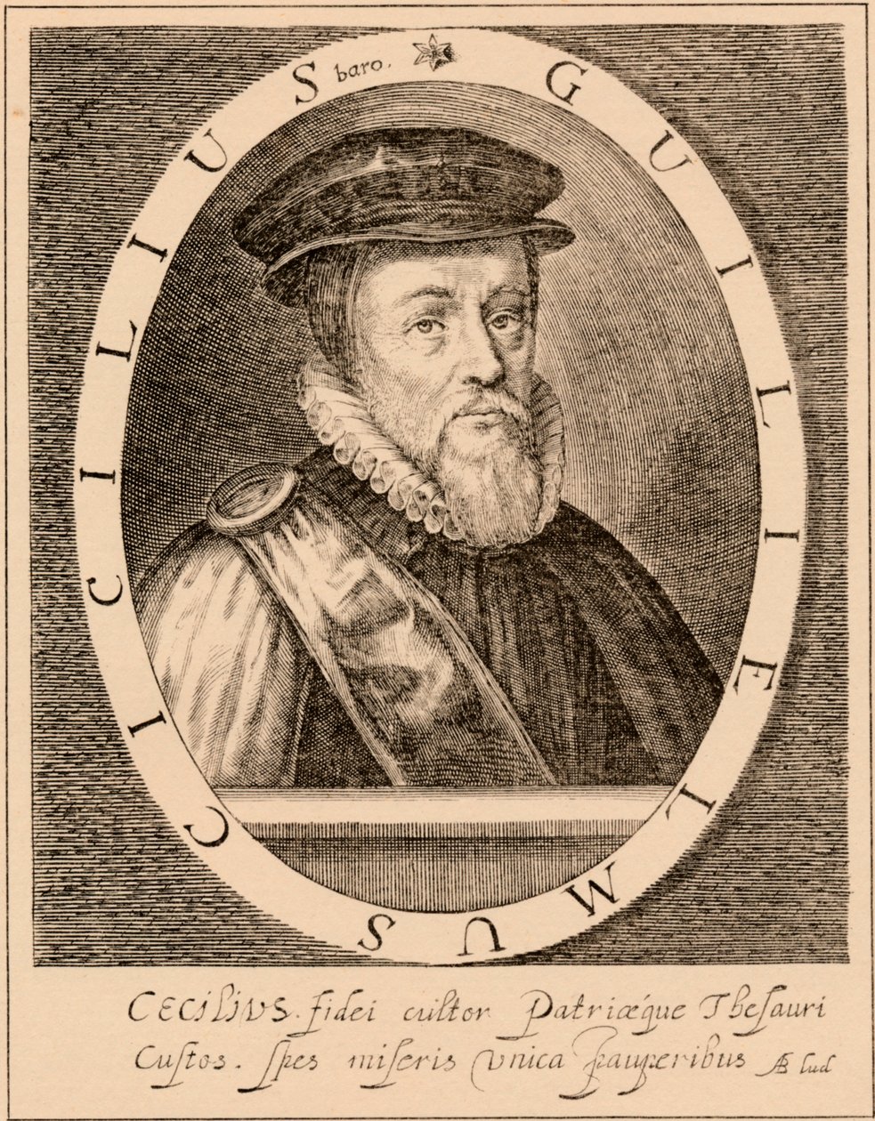 William Cecil, 1. Baron Burghley 1520-1598, Englannin valtiomies, 1889 tekijältä Unbekannt