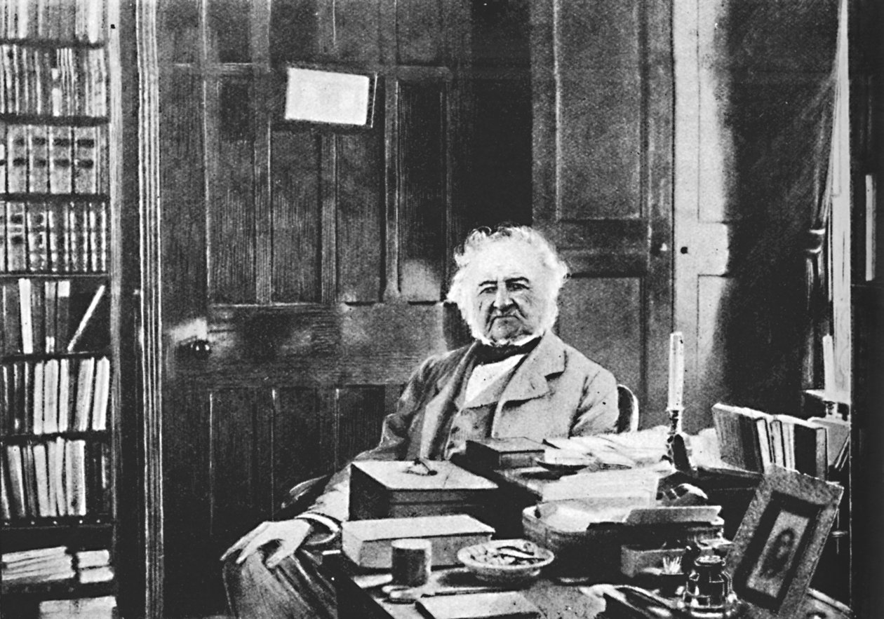 William Gladstone - Suuri vanha mies istuu työpöytänsä ääressä, vuodelta 1925 tekijältä Unbekannt