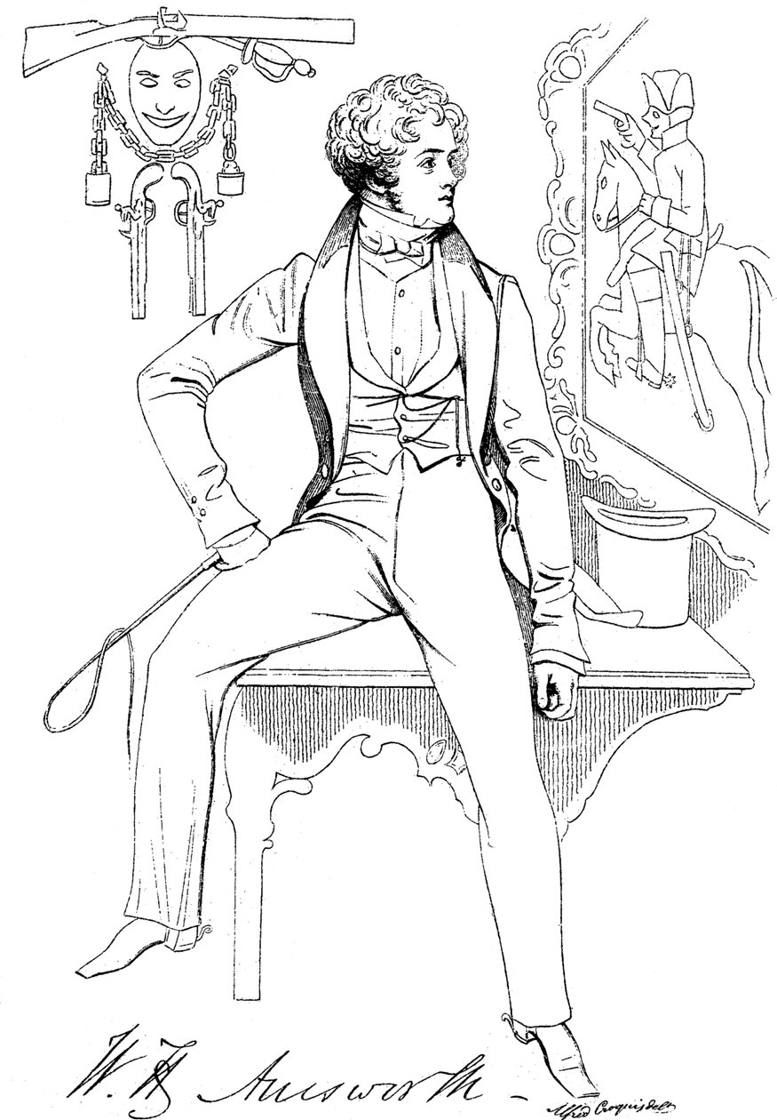 William Harrison Ainsworth 1805-1882, englantilainen historiallinen kirjailija, c1835 tekijältä Unbekannt