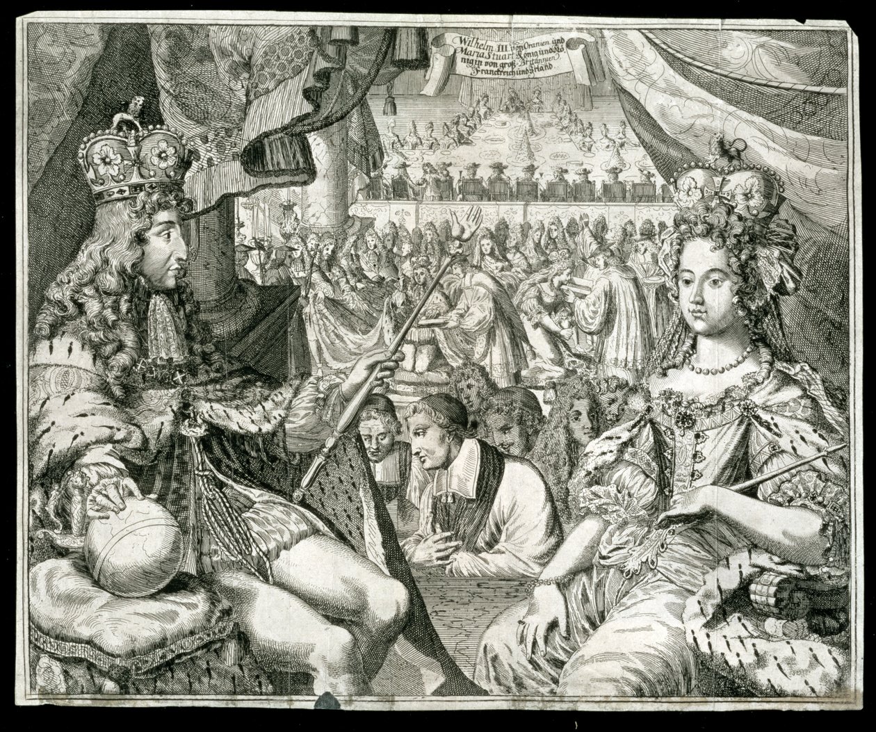 Vilhelm III ja Maria II, Ison-Britannian ja Irlannin kuningas ja kuningatar, c1689 tekijältä Unbekannt