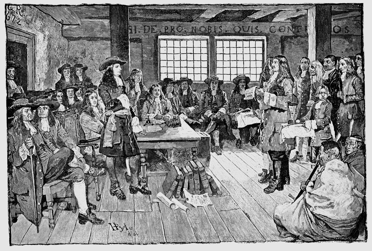 William Penn 1644-1718 englantilainen kveekari ja kolonialisti, Pennsylvanian perustaja, 1682 tekijältä Unbekannt