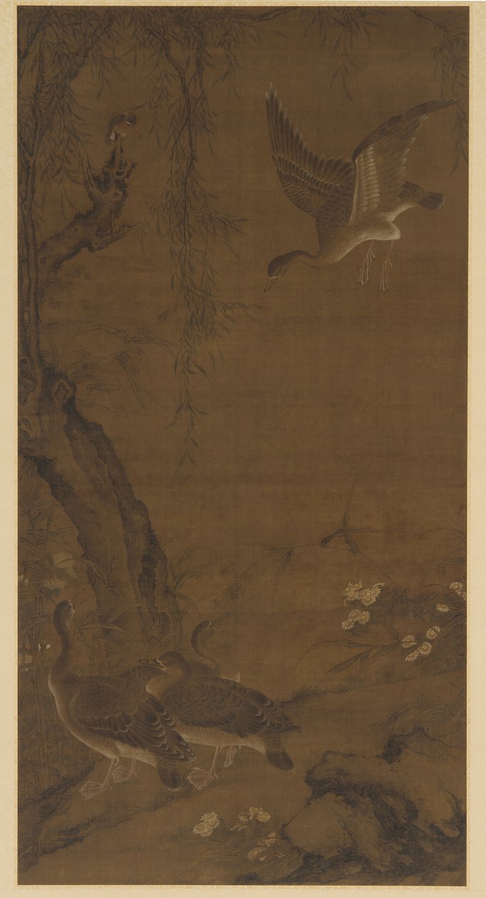 Willow, Hanhet ja Kingfisher, Ming-dynastia, 1500-luku. tekijältä Unbekannt