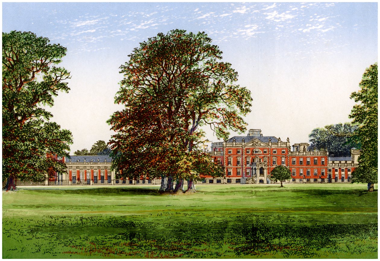 Wimpole Hall, Cambridgeshire, Earl of Hardwicken koti, vuodelta 1880 tekijältä Unbekannt