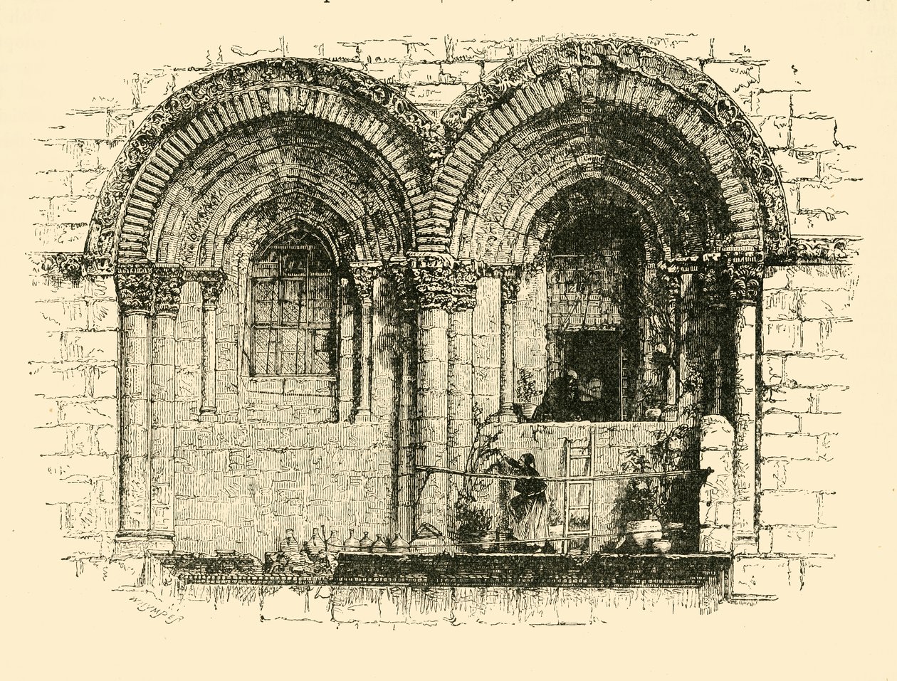 Pyhän haudan kirkon ikkunat, Jerusalem, 1890. tekijältä Unbekannt