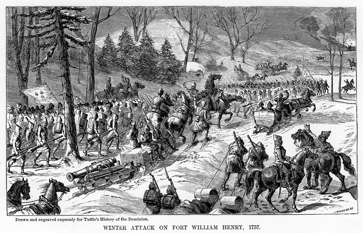 Winter Attack fort William Henry, New Yorkin osavaltio, 1757, c1877 tekijältä Unbekannt