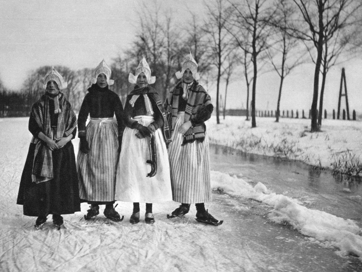 Talvi, Volendam, Alankomaat, c1934 tekijältä Unbekannt
