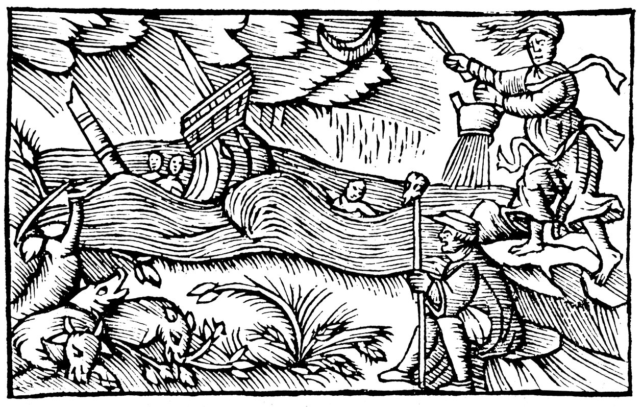 Noita nostamassa myrskyä, 1562 tekijältä Unbekannt