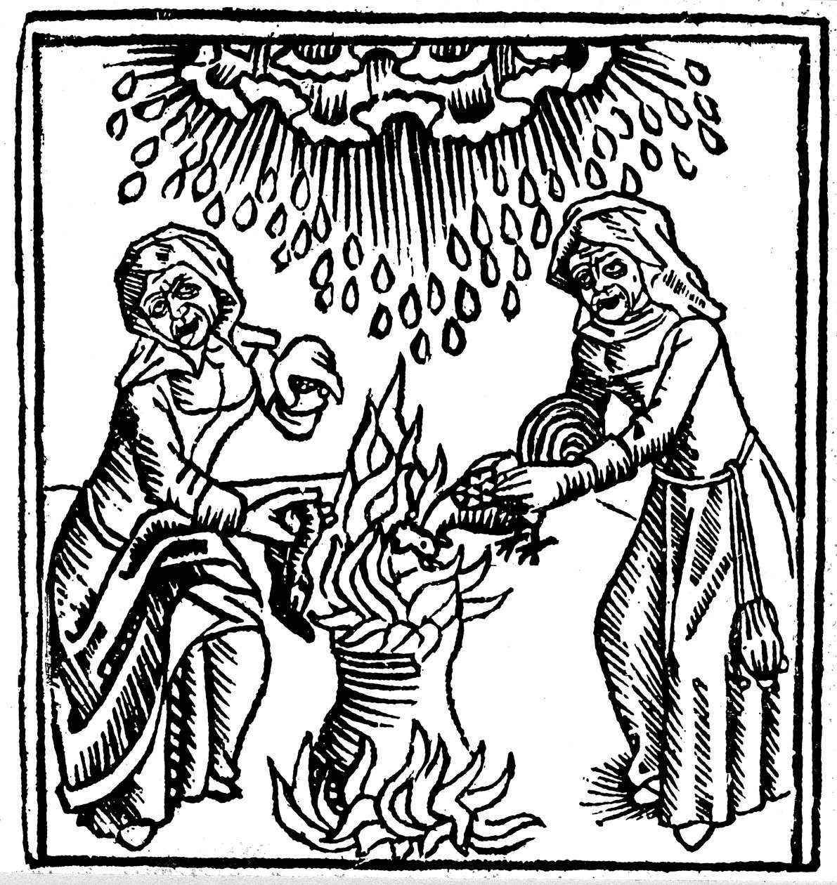 Noidat loitsuvat tuodakseen sateen, 1489 tekijältä Unbekannt