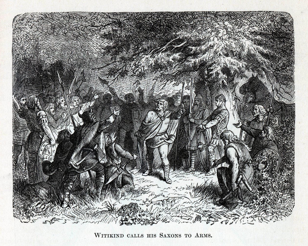 Wittekind kutsuu saksinsa aseisiin, 1882 tekijältä Unbekannt