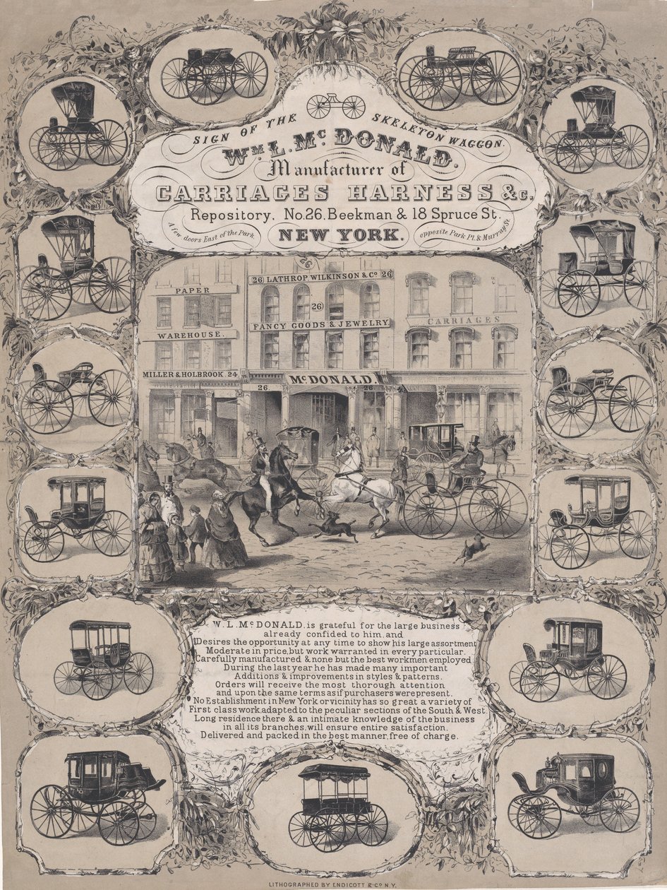 Wm. L. McDonald, Manufacturers of Carriage Harness & Co. Repository, No. 26 Beekman & 1..., 1852-86. tekijältä Unbekannt