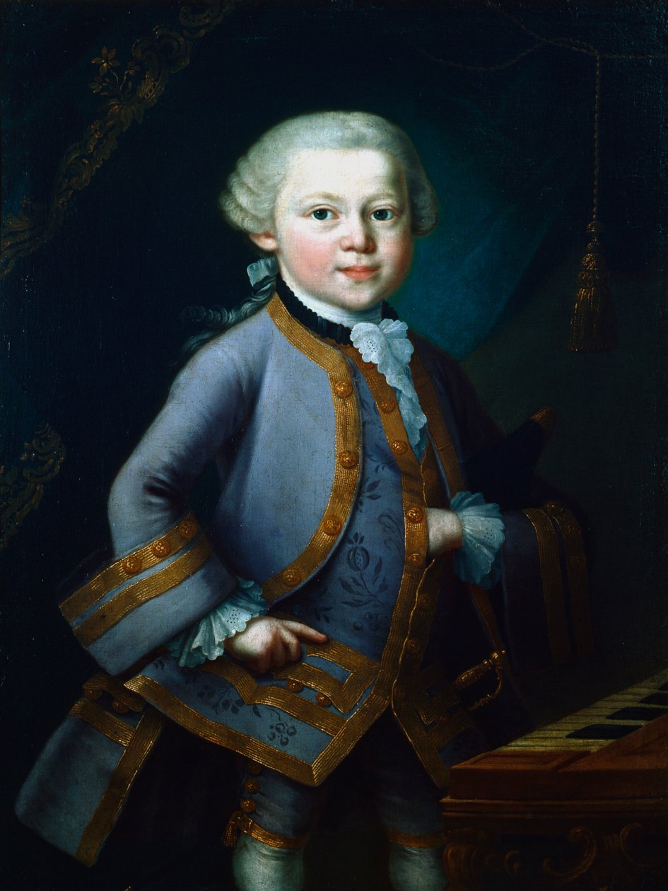 Wolfgang Amadeus Mozart, itävaltalainen säveltäjä, 1761 tekijältä Unbekannt