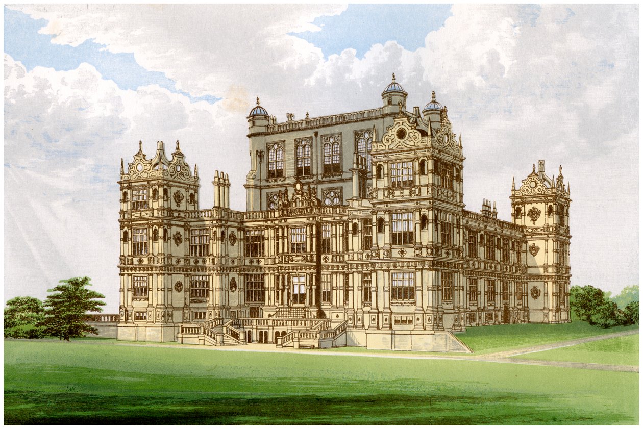 Wollaton Hall, Nottingham, Nottinghamshire, Lord Middletonin koti, vuodelta 1880 tekijältä Unbekannt