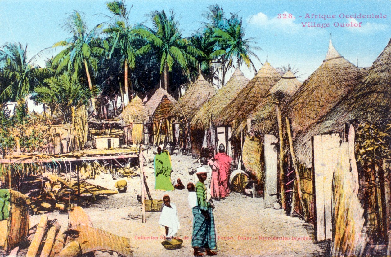 Wolof, tai Ouolofin kylä, Senegal, 1900-luku tekijältä Unbekannt