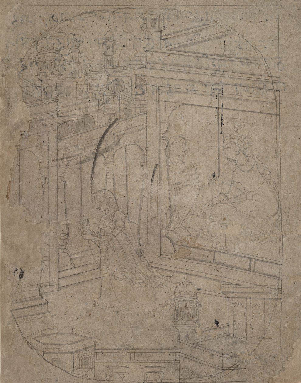 Nainen jättämässä rakastajansa, n. 1790-1820. tekijältä Unbekannt