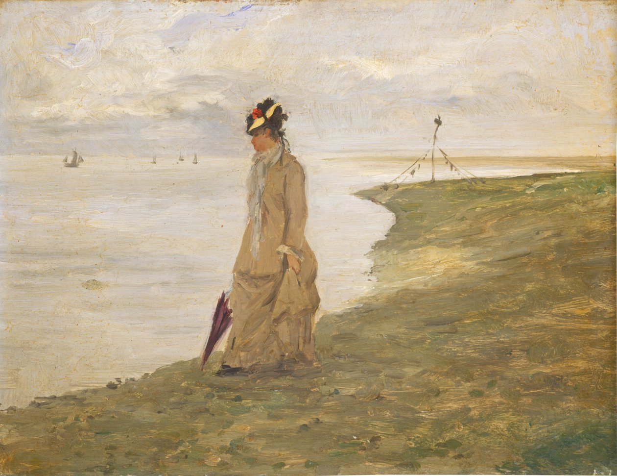 Nainen meren rannalla, 1800-luku. tekijältä Unbekannt