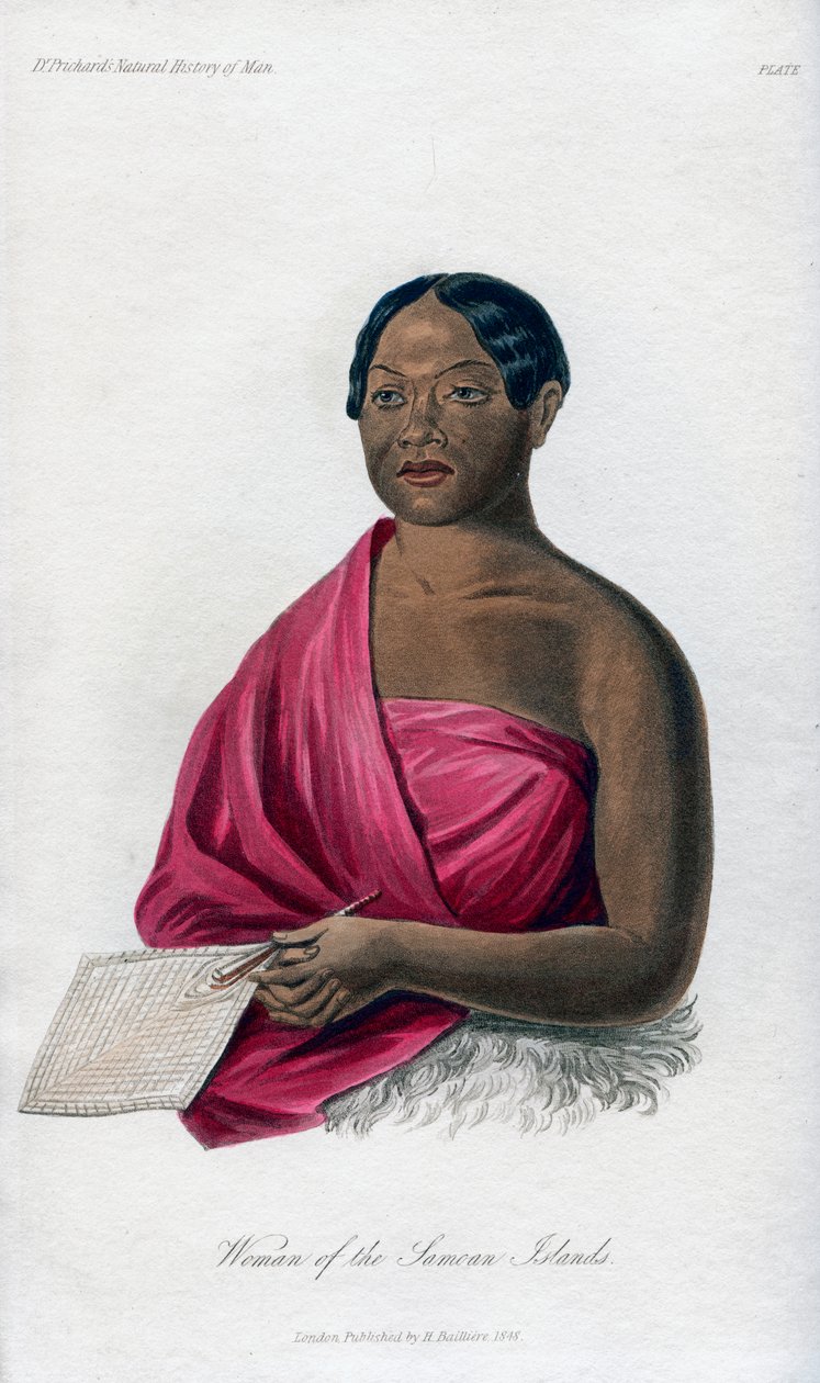 Nainen Samoan saarilta, 1848 tekijältä Unbekannt