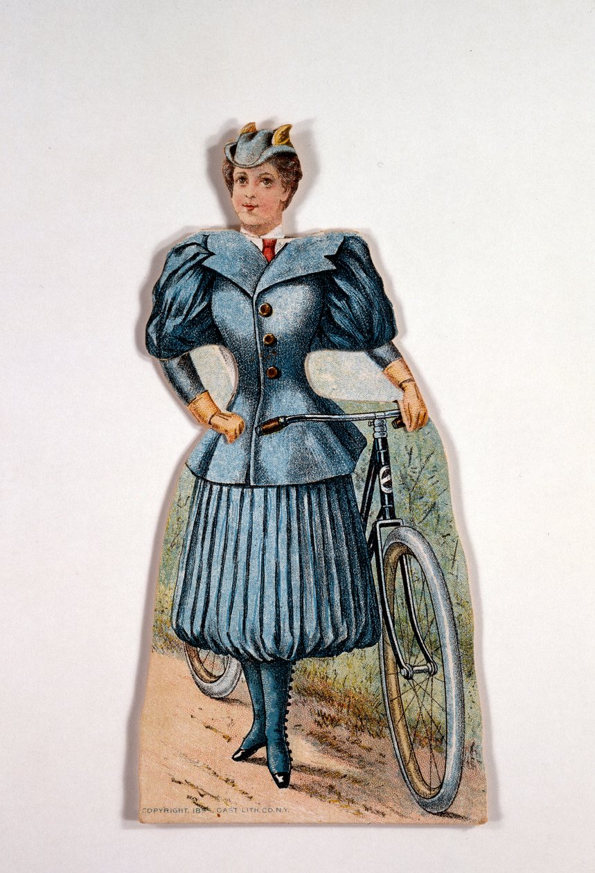 Nainen pyöräilymekossa, amerikkalainen, c1900 tekijältä Unbekannt