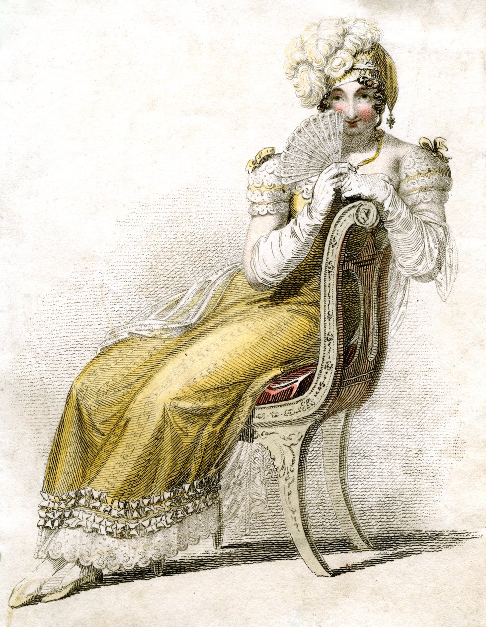 Nainen tuulettimen kanssa, c1750-1850 tekijältä Unbekannt