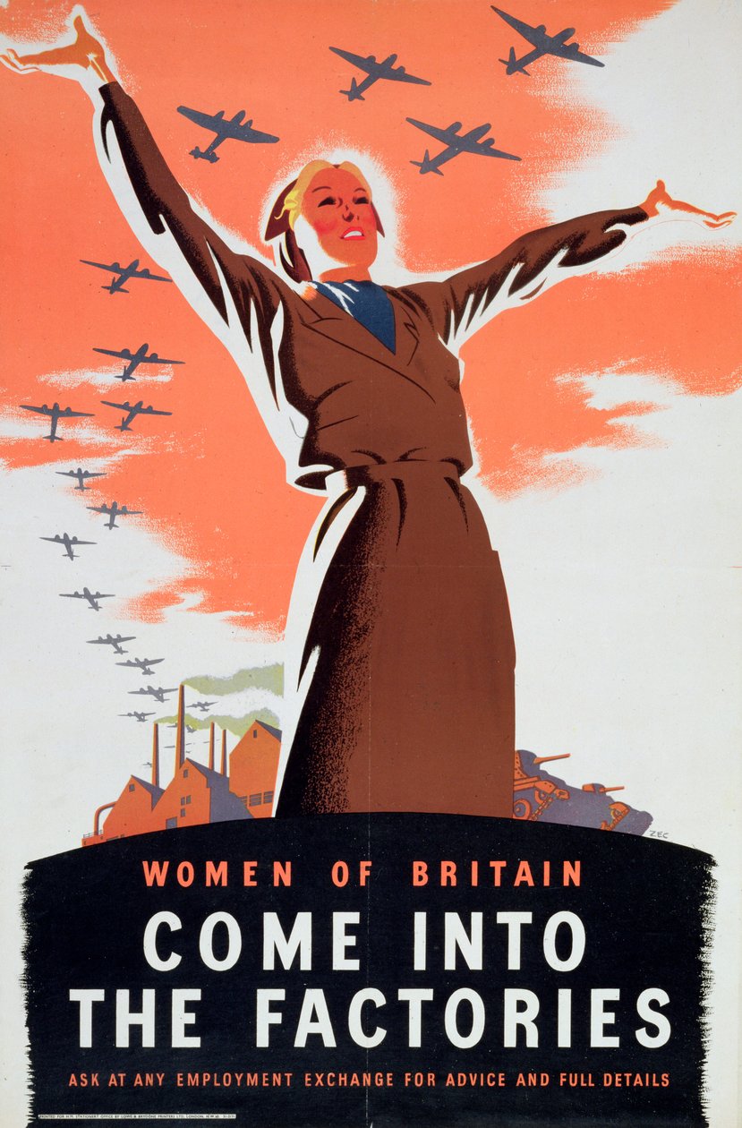 "Women of Britain Come into the Factories", vuodelta 1940 tekijältä Unbekannt