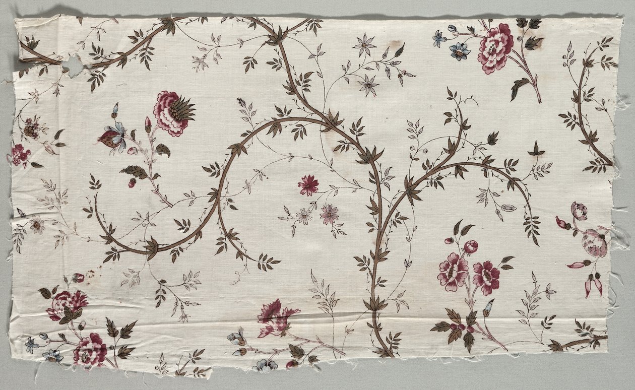 Woodblock-painettu puuvillafragmentti, 1785. tekijältä Unbekannt