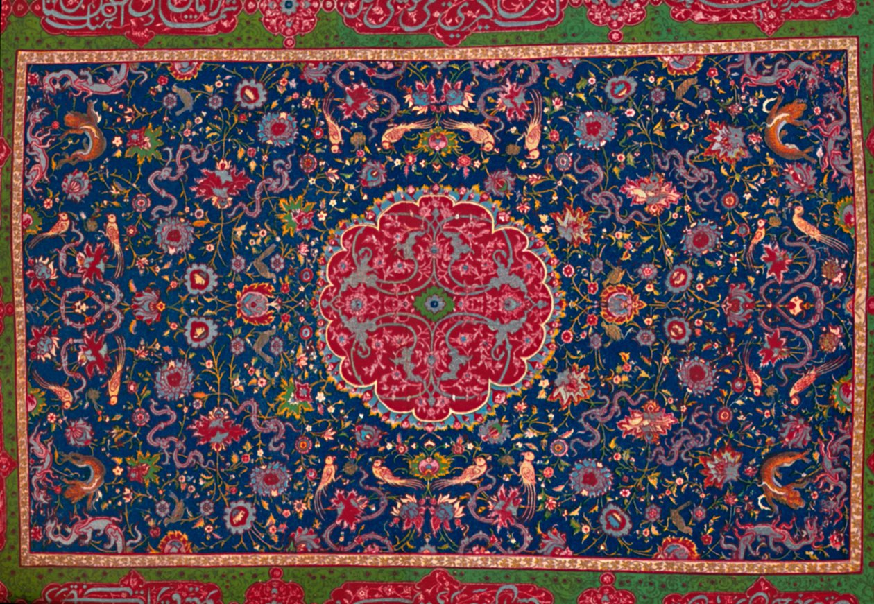 Villamatto, rikastettu kulta- ja hopealangalla. Persia, 1500-luvun loppu, 1903 tekijältä Unbekannt