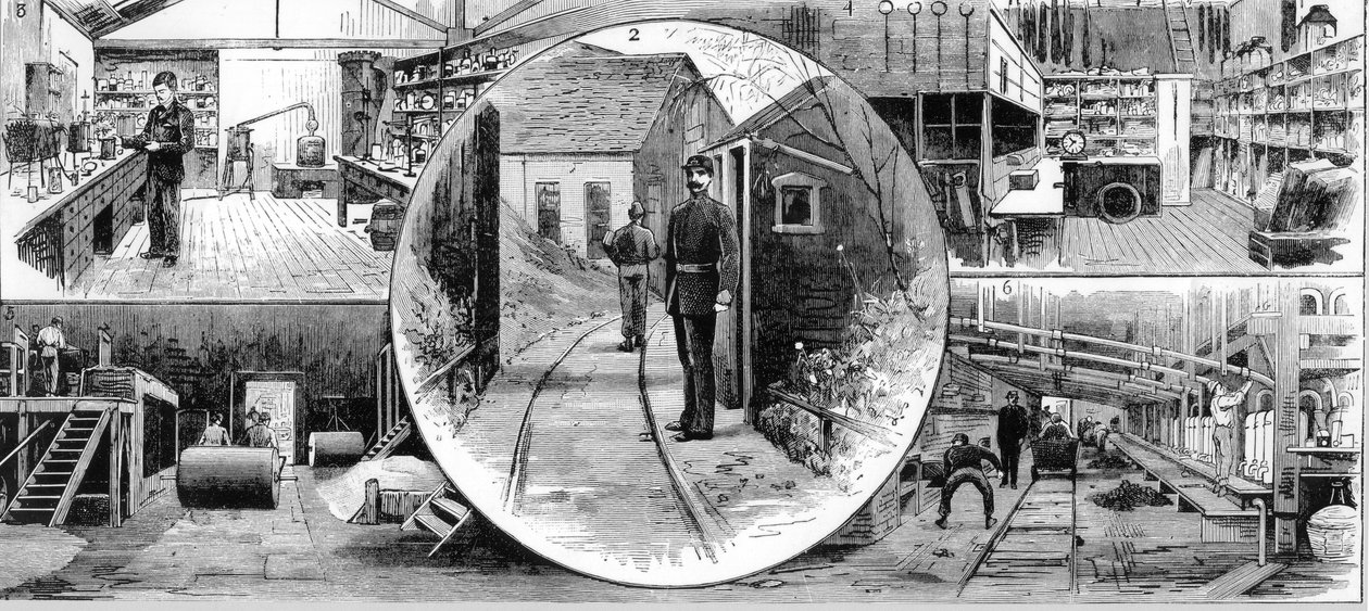 Työntekijät yrityksessä Nobel Explosives Company Limited, Ardeer, Ayrshire, 1884 tekijältä Unbekannt