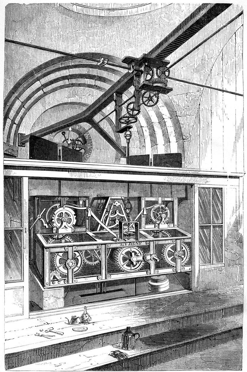Kellon työosat Royal Exchangessa, Lontoossa, 1866 tekijältä Unbekannt