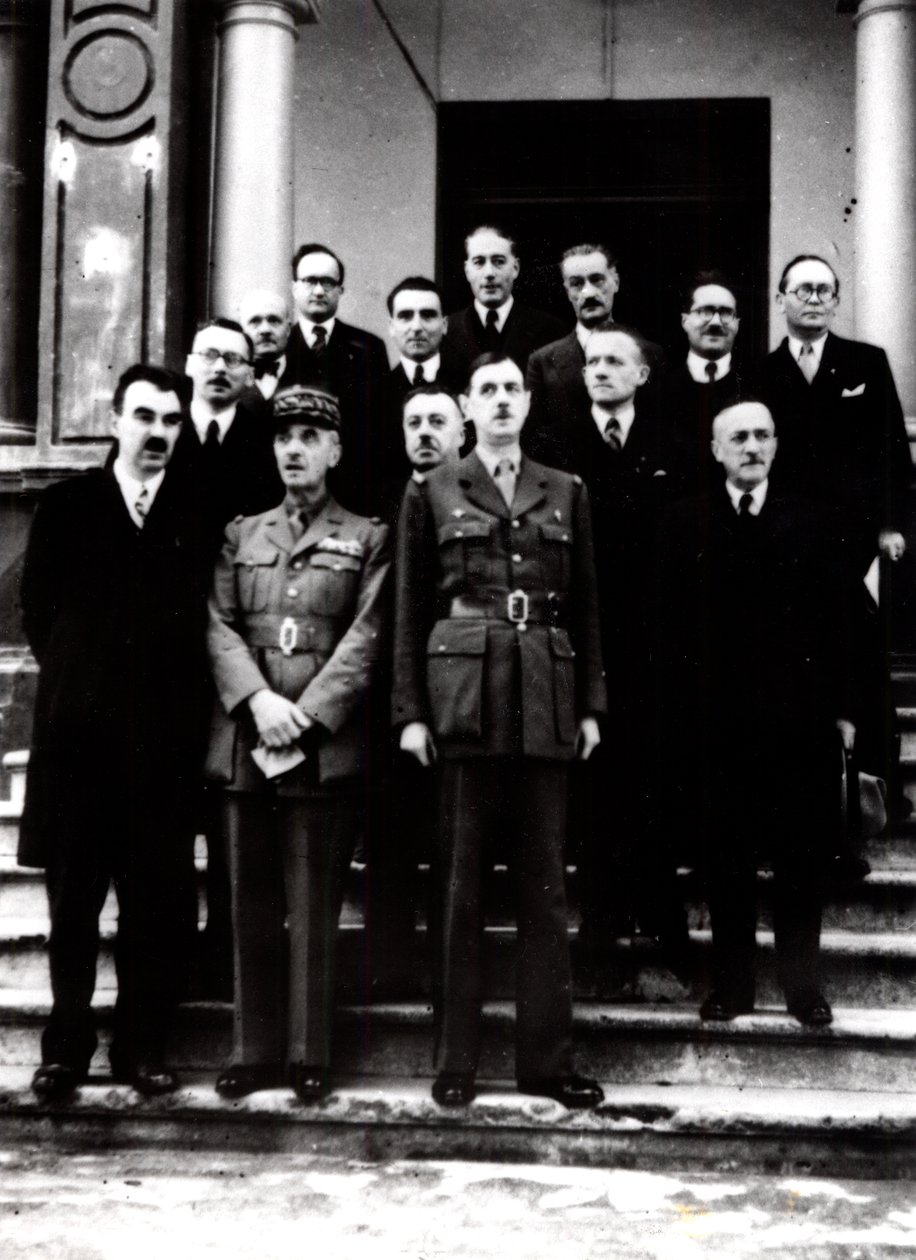 Toinen maailmansota: De Gaulle maanpaossa olevan Ranskan hallituksen kanssa Algeriassa, 1943 tekijältä Unbekannt