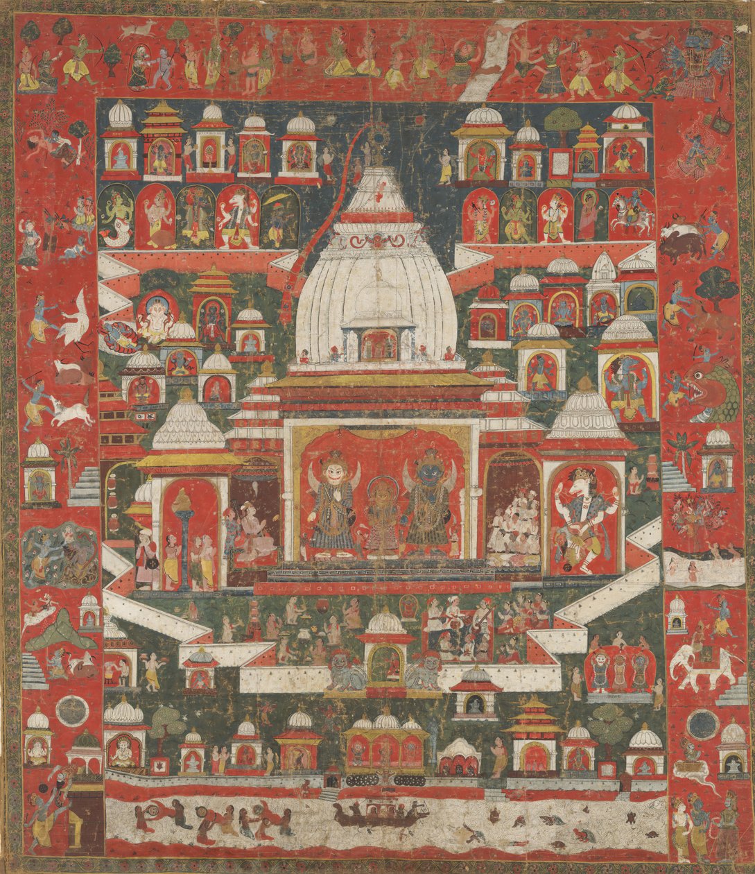 Lord Jagannathan palvonta hänen temppelissään Purissa, 1700-luvun ensimmäinen puolisko. tekijältä Unbekannt