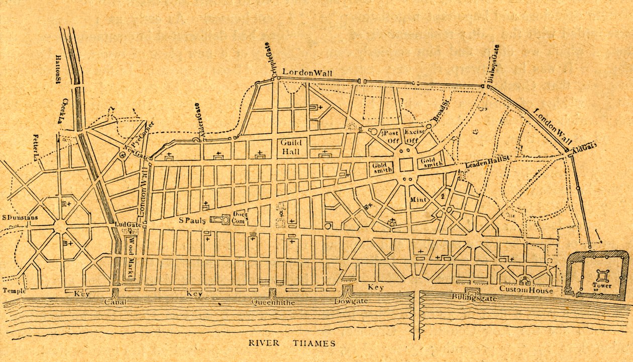 Wrensin suunnitelma Lontoon jälleenrakennuksesta, 1897. tekijältä Unbekannt