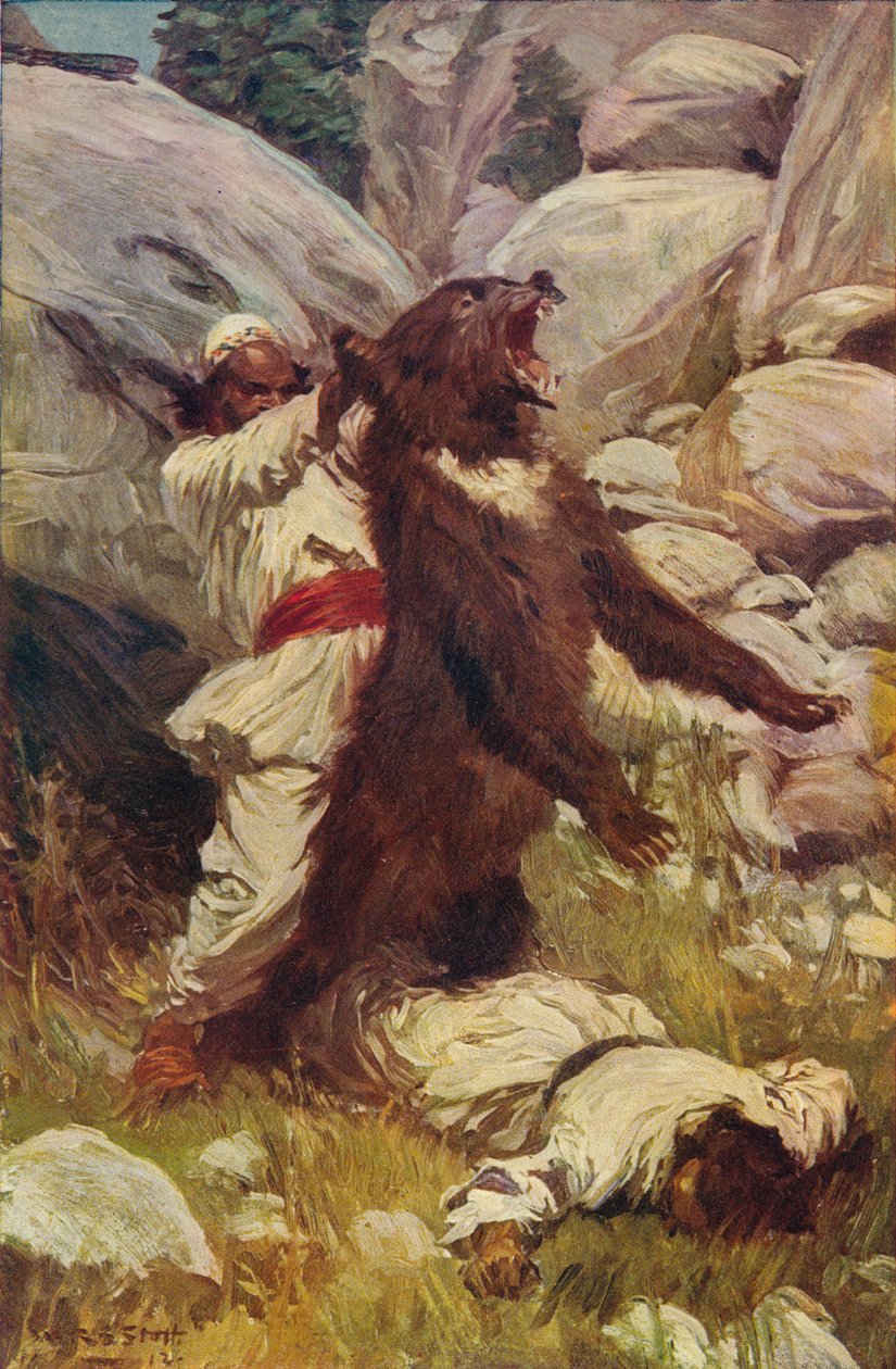 Paini karhun kanssa, vuodelta 1912 tekijältä Unbekannt